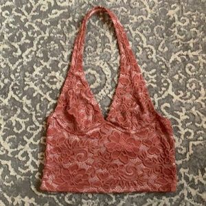 Free people lace halter crop top